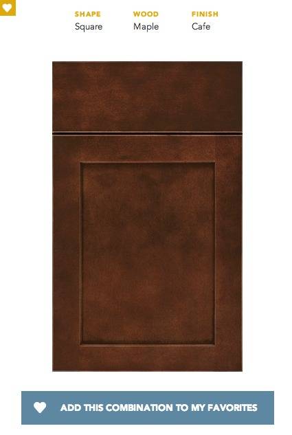 A cabinet door is dark brown wood.