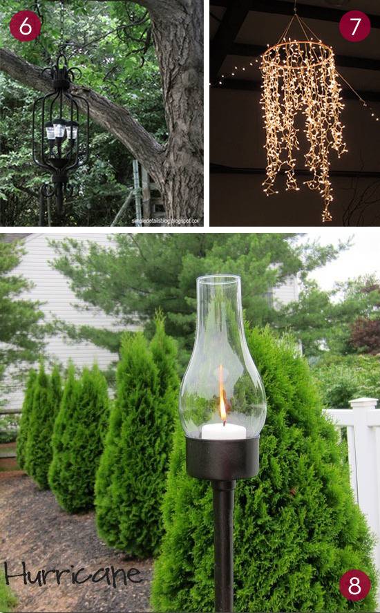 Different types of outdoor lights.