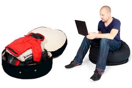 Multipurpose beanbag chair and cloth organizer.