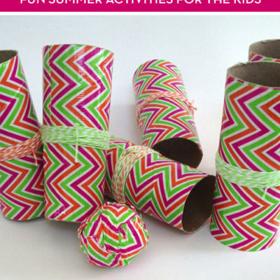 Paper towel rolls with a funky pattern drawn onto them.