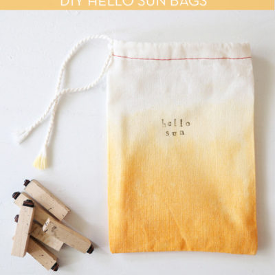 Sun bag with shaded yellow and white colors.