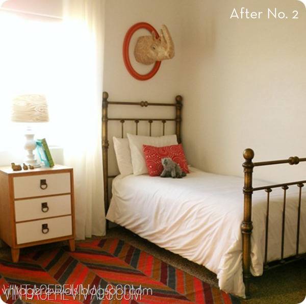 A twin bed is next to a nightstand in a bedroom.