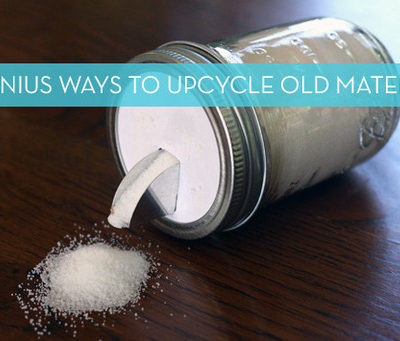 Mason jar full of salt with spout.