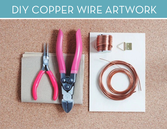 Cutting blades, sheets and copper wire to make art work.