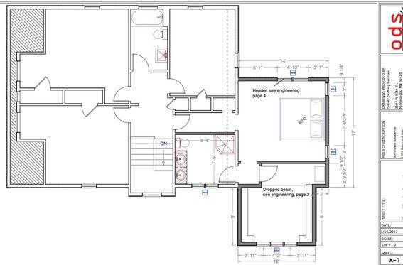 The floorplan for a house.