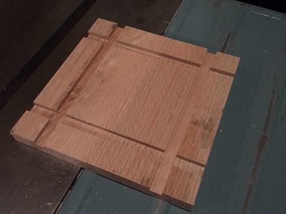 Geometric trivet board made with scrap wood.