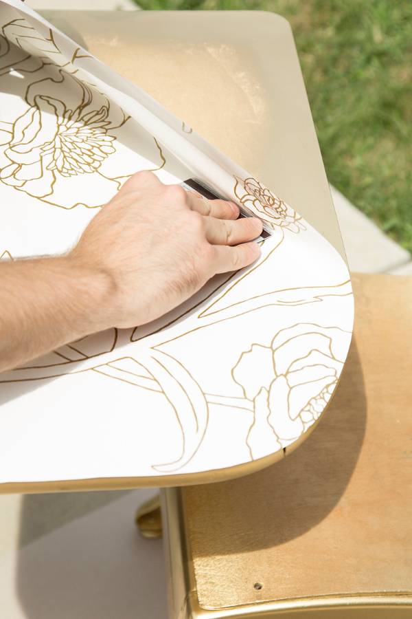 Patterned Makeover of an Old Furniture Colorful with Wallpaper"