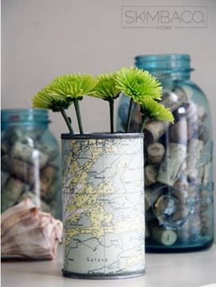 "A Soup Can turned out into a vase"