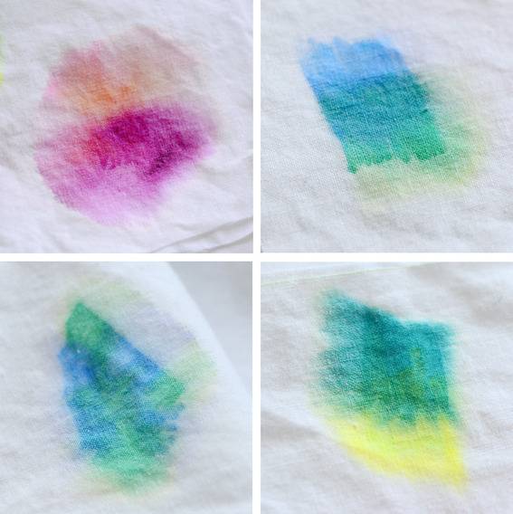 Paint is smeared on different sheets of paper.