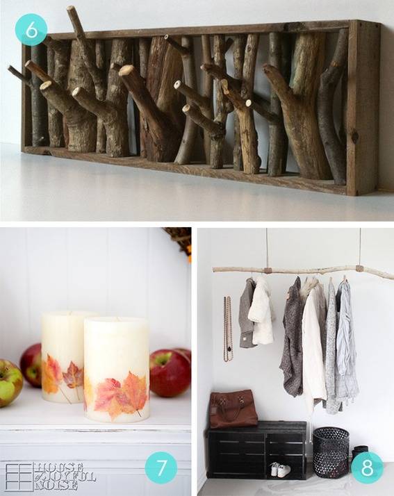 Homemade house decor from elements in nature.