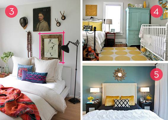 Different types of decorated bedrooms.