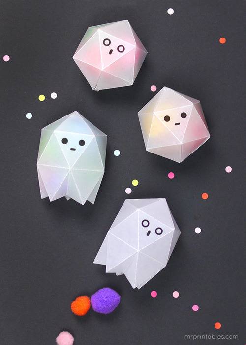 Geometric Ghost Boxes for Halloween Treats