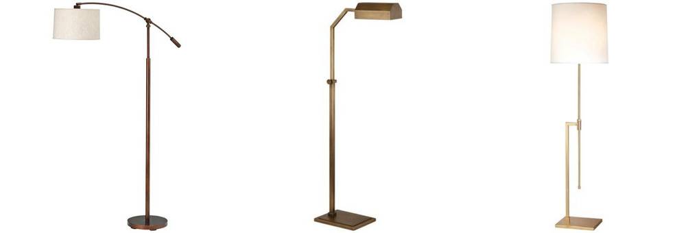 Three skinny brown lamps.