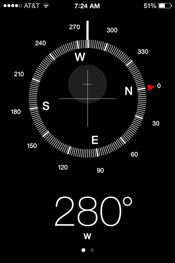 Screen capture of a compass.