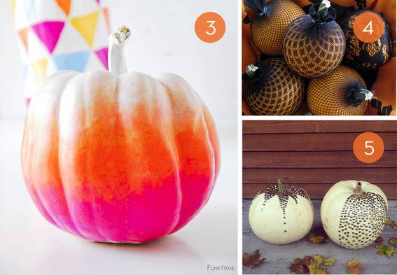 Different ways to dress up pumpkins for the season.