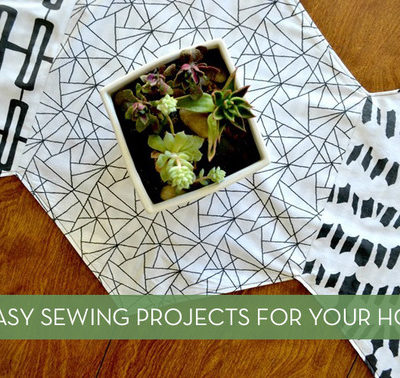 The box with cactuses sits on black and white fabric