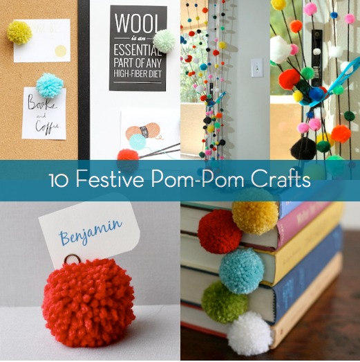 Room is decorated with pom-pom balls.