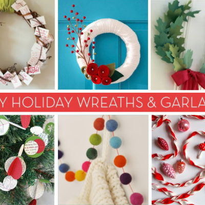 Different types of weaths and garland for the holiday season.