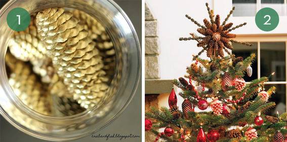 "Pinecones used to make Holiday Decor"