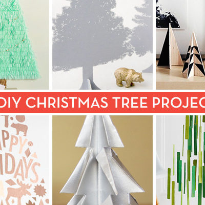 Tree shapes are made of many different materials and displayed different ways as indoor decorations.