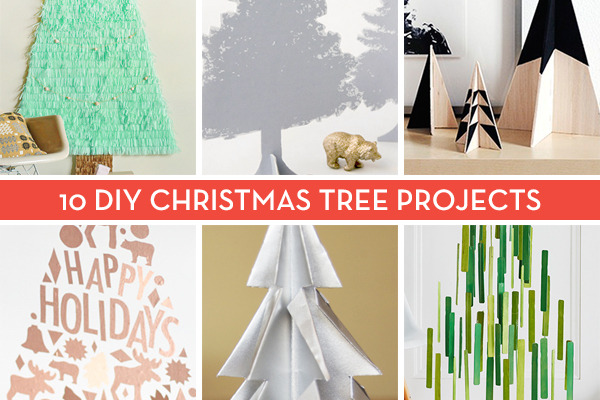 Tree shapes are made of many different materials and displayed different ways as indoor decorations.