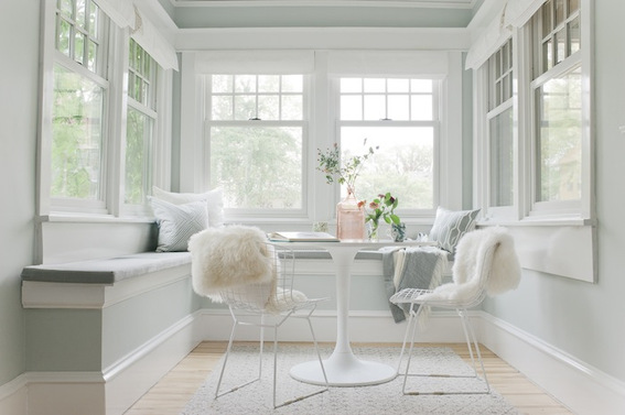 Our bright and airy sunroom styled by Emily Henderson
