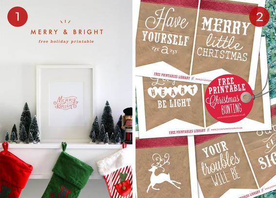 DIY festive Christmas printable cards.