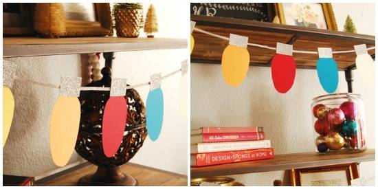 Light bulb shaped paper are made and painted to decorate a room.