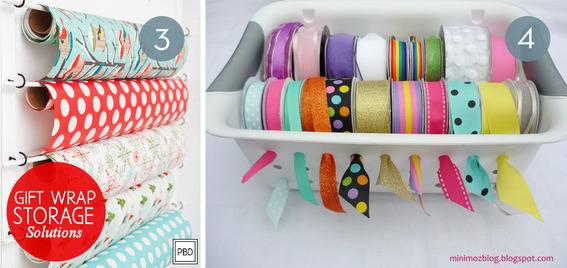 Gift wraps storage ideas.