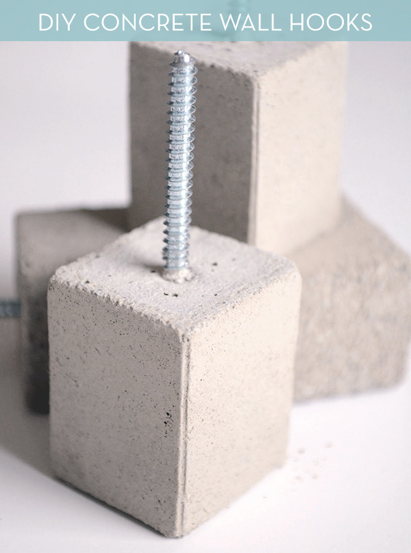 "Modern DIY Concrete Wall Hooks"