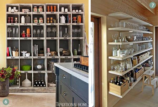 "Open pantries organized to store more things"