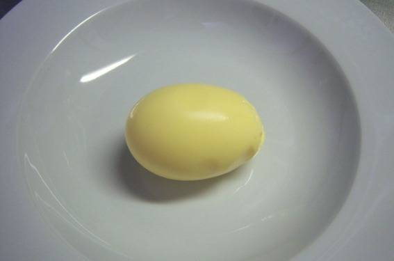 Boiled egg in a bowl plate.