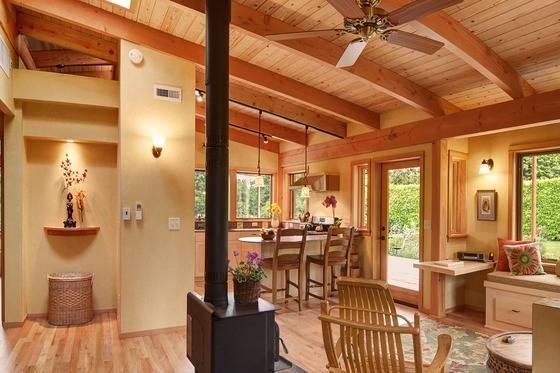 There are some elegant furnitures inside of the house.