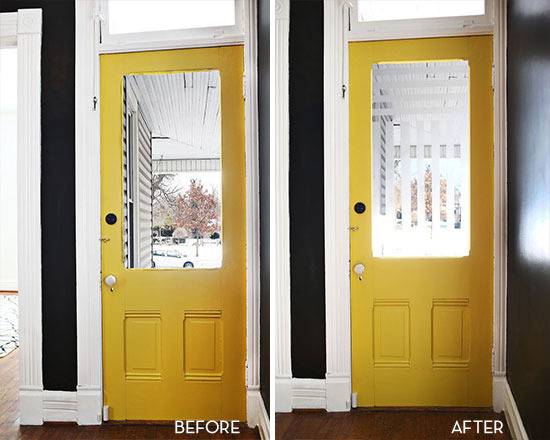 frosted glass door before and after