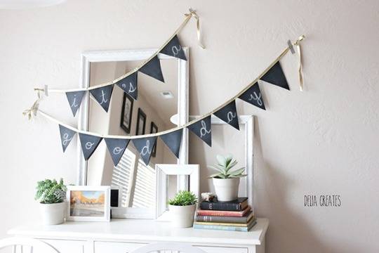 chalkboard pennant banner