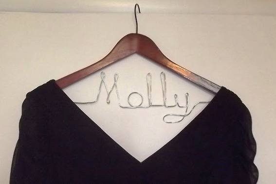 DIY name hanger for the bride.