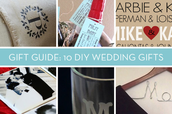 Roundup of diy wedding and shower gift ideas.
