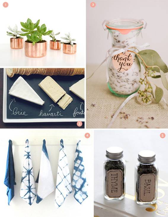 Simple gifting ideas like copper pot plants, napkin hangers, spices bottles and decorative items.