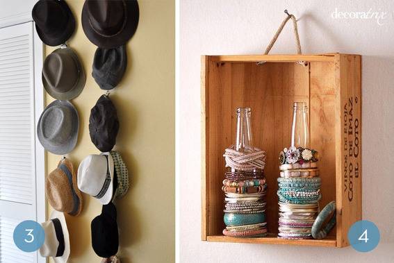 Clever hat and jewelry storage.
