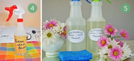 Two types of natural DIY cleaning products. 