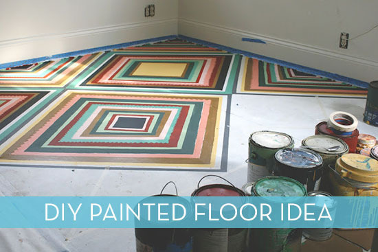 "Floor paintings with paints."