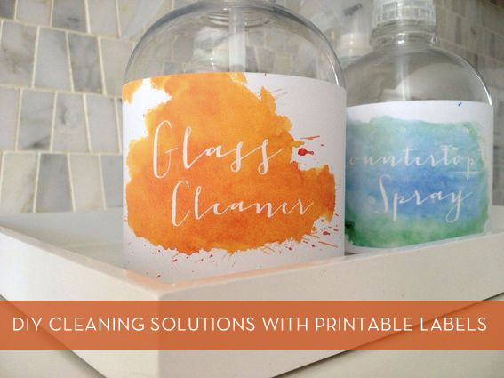 DIY cleaning solution recipes with free printable labels (PDF download)
