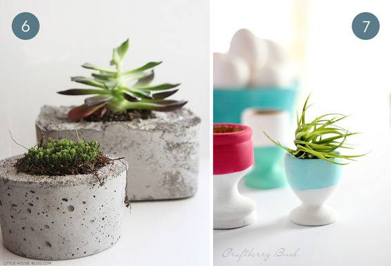 Cement and clay planters.