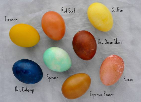 Easter eggs in different colors.