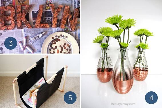 Different uses for copper in home decor.