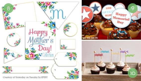Mother's Day and Memorial Day free printables.