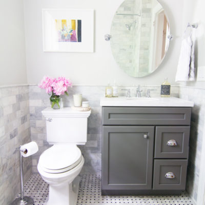 After - Classic Marble and Chrome Bathroom