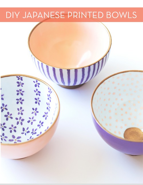 diy japanese printed bowls