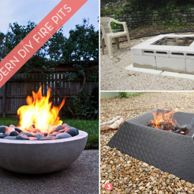 Three different fire pits with different shapes.