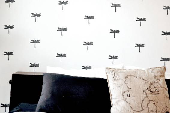 "Stamped statement wall decorations and cushions."